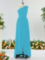 Luxurious A-line One-Shoulder Chiffon Bridesmaid Dress With Ruffles