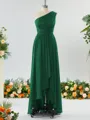 Luxurious A-line One-Shoulder Chiffon Bridesmaid Dress With Ruffles