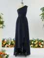 Luxurious A-line One-Shoulder Chiffon Bridesmaid Dress With Ruffles
