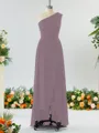 Luxurious A-line One-Shoulder Chiffon Bridesmaid Dress With Ruffles
