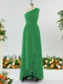 Luxurious A-line One-Shoulder Chiffon Bridesmaid Dress With Ruffles