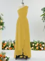 Luxurious A-line One-Shoulder Chiffon Bridesmaid Dress With Ruffles