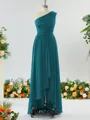 Luxurious A-line One-Shoulder Chiffon Bridesmaid Dress With Ruffles