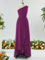 Luxurious A-line One-Shoulder Chiffon Bridesmaid Dress With Ruffles