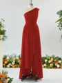 Luxurious A-line One-Shoulder Chiffon Bridesmaid Dress With Ruffles