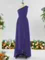Luxurious A-line One-Shoulder Chiffon Bridesmaid Dress With Ruffles