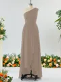 Luxurious A-line One-Shoulder Chiffon Bridesmaid Dress With Ruffles