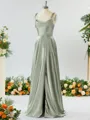 Show-stopping A-line Spaghetti Straps Silk Like Satin Bridesmaid Dress With Slit