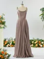 Show-stopping A-line Spaghetti Straps Silk Like Satin Bridesmaid Dress With Slit