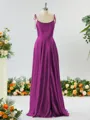 Show-stopping A-line Spaghetti Straps Silk Like Satin Bridesmaid Dress With Slit