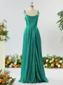 Show-stopping A-line Spaghetti Straps Silk Like Satin Bridesmaid Dress With Slit