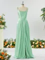 Show-stopping A-line Spaghetti Straps Silk Like Satin Bridesmaid Dress With Slit