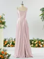 Show-stopping A-line Spaghetti Straps Silk Like Satin Bridesmaid Dress With Slit