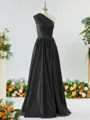 Mesmerizing A-line One-Shoulder Satin Bridesmaid Dress With Slit