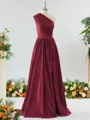 Mesmerizing A-line One-Shoulder Satin Bridesmaid Dress With Slit