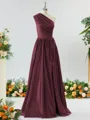 Mesmerizing A-line One-Shoulder Satin Bridesmaid Dress With Slit