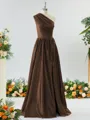 Mesmerizing A-line One-Shoulder Satin Bridesmaid Dress With Slit
