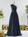 Mesmerizing A-line One-Shoulder Satin Bridesmaid Dress With Slit