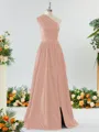 Mesmerizing A-line One-Shoulder Satin Bridesmaid Dress With Slit