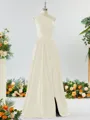 Mesmerizing A-line One-Shoulder Satin Bridesmaid Dress With Slit