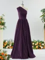 Mesmerizing A-line One-Shoulder Satin Bridesmaid Dress With Slit