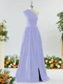 Mesmerizing A-line One-Shoulder Satin Bridesmaid Dress With Slit
