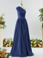 Mesmerizing A-line One-Shoulder Satin Bridesmaid Dress With Slit