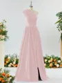 Mesmerizing A-line One-Shoulder Satin Bridesmaid Dress With Slit