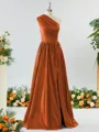 Mesmerizing A-line One-Shoulder Satin Bridesmaid Dress With Slit