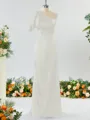Sheath/Column Aristocratic One-Shoulder Silk like Satin Bridesmaid Dress With Ruffles