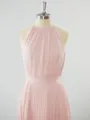 A-line Magnificent Halter Chiffon Bridesmaid Dress With Ruffles