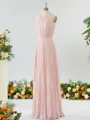 A-line Magnificent Halter Chiffon Bridesmaid Dress With Ruffles