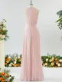 A-line Magnificent Halter Chiffon Bridesmaid Dress With Ruffles