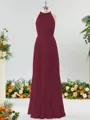 A-line Magnificent Halter Chiffon Bridesmaid Dress With Ruffles