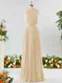 A-line Magnificent Halter Chiffon Bridesmaid Dress With Ruffles