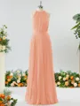 A-line Magnificent Halter Chiffon Bridesmaid Dress With Ruffles