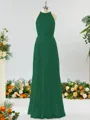 A-line Magnificent Halter Chiffon Bridesmaid Dress With Ruffles