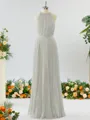 A-line Magnificent Halter Chiffon Bridesmaid Dress With Ruffles