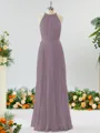 A-line Magnificent Halter Chiffon Bridesmaid Dress With Ruffles