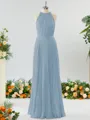 A-line Magnificent Halter Chiffon Bridesmaid Dress With Ruffles