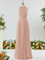 A-line Magnificent Halter Chiffon Bridesmaid Dress With Ruffles