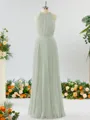 A-line Magnificent Halter Chiffon Bridesmaid Dress With Ruffles