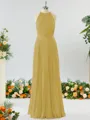 A-line Magnificent Halter Chiffon Bridesmaid Dress With Ruffles