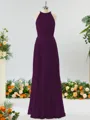 A-line Magnificent Halter Chiffon Bridesmaid Dress With Ruffles