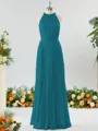 A-line Magnificent Halter Chiffon Bridesmaid Dress With Ruffles