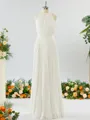 A-line Magnificent Halter Chiffon Bridesmaid Dress With Ruffles