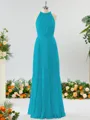 A-line Magnificent Halter Chiffon Bridesmaid Dress With Ruffles