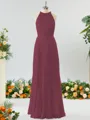A-line Magnificent Halter Chiffon Bridesmaid Dress With Ruffles