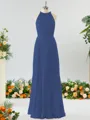 A-line Magnificent Halter Chiffon Bridesmaid Dress With Ruffles