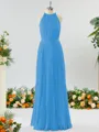 A-line Magnificent Halter Chiffon Bridesmaid Dress With Ruffles